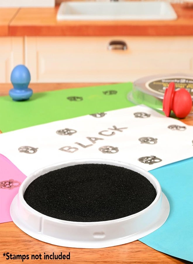 READY 2 LEARN Jumbo Circular Washable Stamp Pad - Black - 5.75" dia. - Non-Toxic - Fade Resistant - Ideal Size for Handprints and Footprints - Image 2